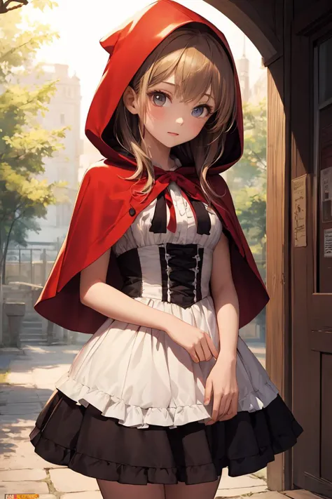 (masterpiece, best quality), 1girl,   <lora:little_red_riding_hood_v0.1:1> little red riding hood
