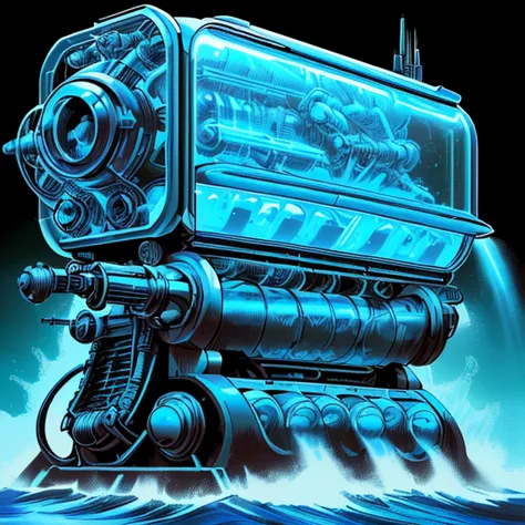Jack Kirby 創作的 60 年代科幻水墨漫畫,  複雜的機器,  水力技术