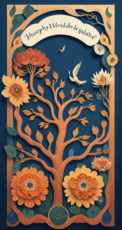 realistic, (best quality, masterpiece:1.3),book cover design,english text,
bird, apple tree,
abstract background, flower, blue rose, fantasy,
<lora:ertongchahua:0.6> papercarvingcd <lyco:papercarvingcd-000004:0.8>
