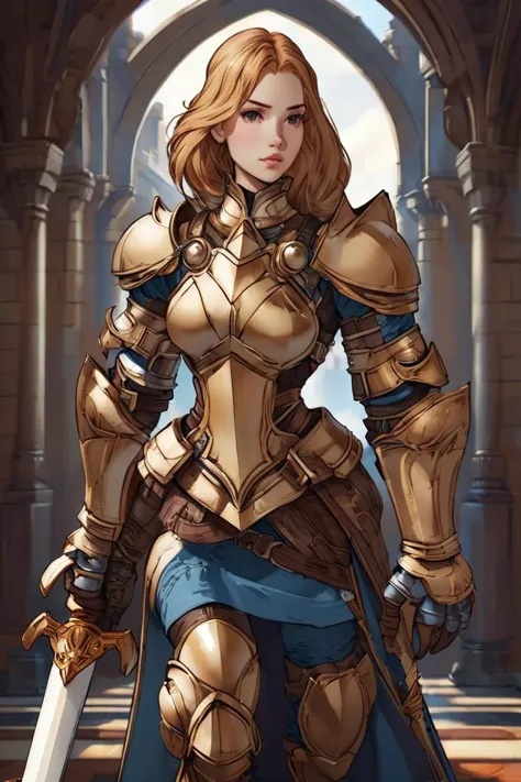 <lora:FFTJobs XL:1.25> photo of sexy female paladin, full body, realistic style, (masterpiece),  best quality, highres, 4k, 8k, Detailed Illustration, intricate detail, cinematic lighting, amazing quality, 1girl, fit female, amazing shading, soft lighting, facing camera, perfect eyes