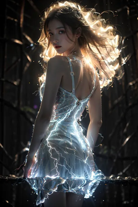glowing_crystal dress,glowing,lightning,
<lora:Dianhuun218 (11):0.7>,