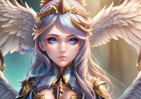 ultradetailed profesionnal photo of a a woman, angelic, intricate wings, beautiful face, high detail, realism