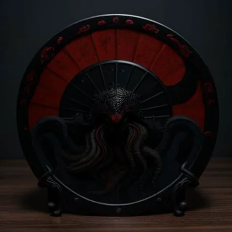 a close up of a clock with a large octopus on it