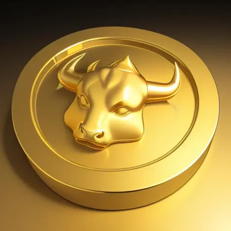A gold coin,(an Bull on coin:1.25),(Pure Gold:1.1),(cartoon,3d:1.3),(masterpiece, top quality,best quality, official art, beautiful and aesthetic:1.2),Game ICON,HD Transparent background,Volume light,No human,fantasy,best quality,,game coin, <lora:coin:0.5...