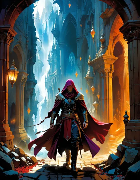 by Duncan Fegredo and Marc Simonetti,  (arcane , superb , masterful:1.4), poster art, bold lines, hyper detailed, expressive,  award winning,  (movie still:1.4), (intricate details, masterpiece, best quality:1.4),
looking at viewer, dynamic pose, wide angl...