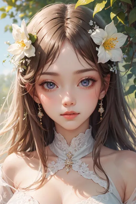 (masterpiece, best quality:1.2) high detail,(detailed face),detailed eyes,(beautiful, aesthetic, perfect, delicate, intricate:1),1 girl,kawaii,very long hair,soft ((glossy eyes)),sparkles,flowers,nature,<lora:more_details:0.3>,<lyco:GPTS4 dreamwave full_478773:0.3>,<lora:GoodHands-vanilla:1>,