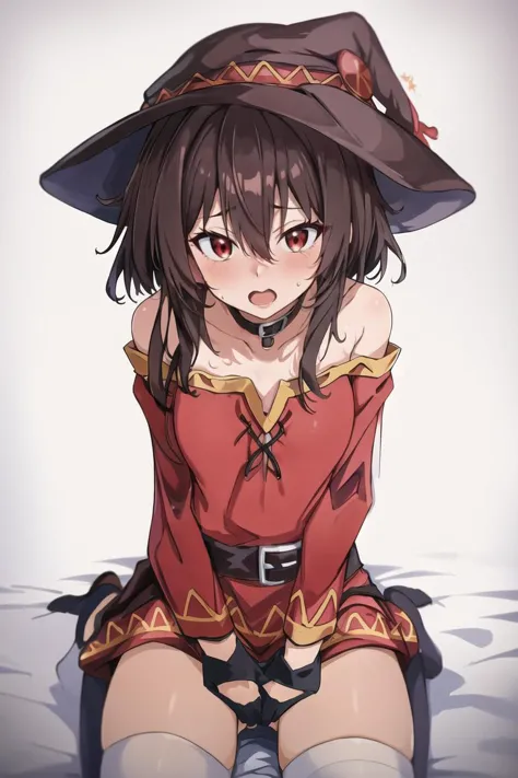 masterpiece, 8k, insane resolution, high quality, best composition, <lora:Megumin:1> megumin, kono subarashii sekai ni shukufuku wo!, hat