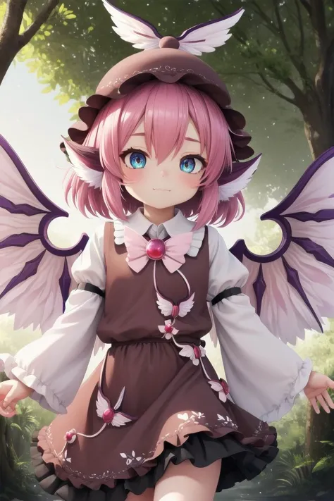 a close up of a person in a dress with wings