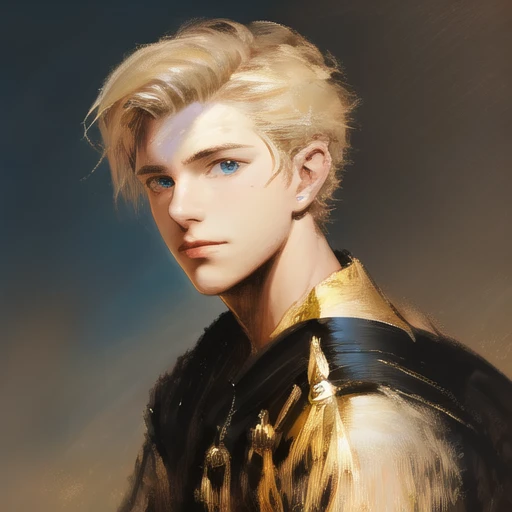 DBfantasyart style, masterpiece, 1boy, a beautiful portrait of a male adventurer, messy blonde hair, highly detailed, 8K resolution