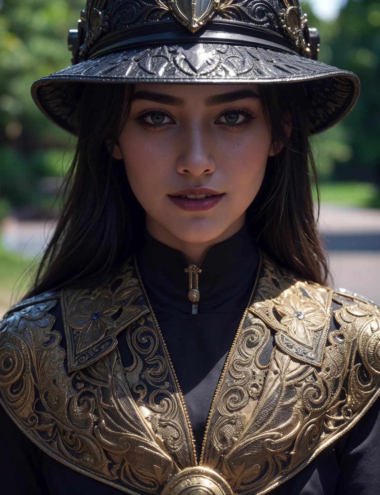 foto CRUDA, ((fotografía de cerca)), (Una mujer con casco),sonriente, retrato (épico realista, HDR, detalles intrincados, 8k hd, hiperdetallado), Fujifilm XT3, por Ali Erturk, alto detalle, Híper realista, luz natural,   4k, 8k, tendencia en Artstation, enfoque nítido, Obra maestra