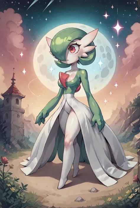 score9, score_8_up, score_7_up, 1girl, gardevoir, pokemon, pokemon_(creature), outdoors, stars, moon, sparkles, glowing, asymmetrical, <lora:Glorp_Bingo_Mega_Mix-000013:0.8> glorpbingomegamix1