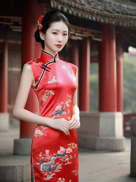 <lora:æè¢-000008:0.6>,qipao.china dress,1girl,solo,, 8k,Highly detailed,Digital photography,High definition,