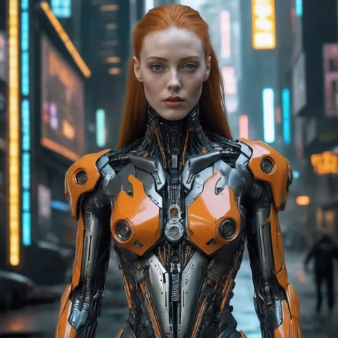 (cyberpunk:1.3) (Deborah Ann Woll:1.10) re-imagined as a (cyborg:1.2) with (extensive cybernetic implants:1.2), (wearing complex...