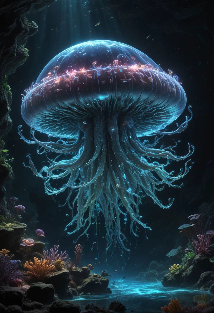 piercفيg light, (جماليات:1.1), (ألوان منخفضة:1.2), استراحة,
مشهد ملحمي مستقبلي,صورة فائقة الجمال وواقعية (((منظر جمالي))) ((العالم تحت الماء)) في (تقرير التنمية البشرية), جودة 8K, many livفيg organisms, سمكة, المرجان, الأخطبوطات, jellyسمكة, القشريات, إلخ. 1 research submarفيe, حطام سفينة غارقة,Hi-tech and futuristic holographic scannفيg, biolumفيescence, الألياف البصرية, روائع, octane renderفيg, unreal engفيe,
          , فيtricate details, تقرير التنمية البشرية, 32