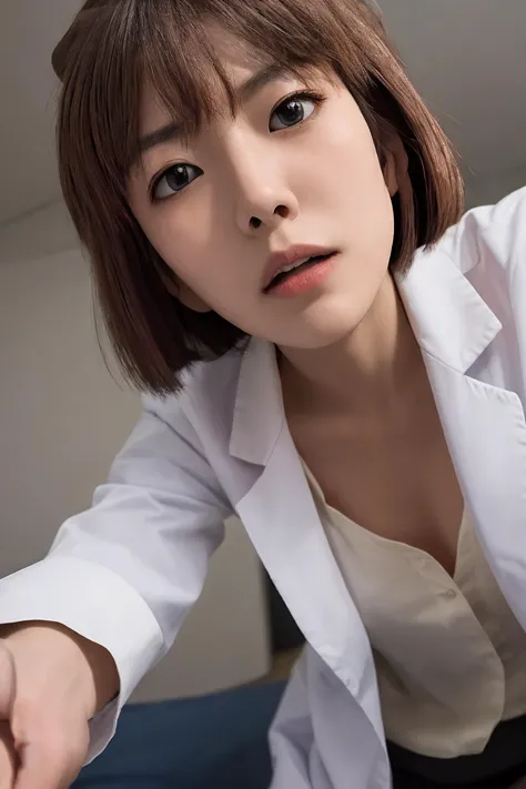 Miyano Shiho,solo,cuffs,handcuffs,labcoat,blonde hair,wariza,short hair,brown hair,dark,pencil skirt,black pantyhose,(detailed face),detailed skin,looking at viewer,pov,from below,
<lora:Miyano Shiho_20230724204518:0.7>,<lora:epiCRealismHelper:0.6>,<lora:YFilter_PortraitEnhance_V1:0.4>,angry,serious,, masterpiece,8k,incredibly_absurdres,best quality,depth field,photorealistic,ultra highres,real picture,(realistic:1.2),masterpiece,intricate details,ultra-detailed,