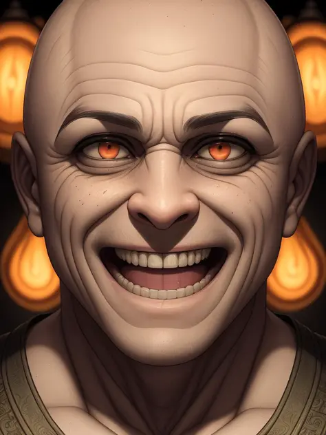 a portrait of a laughing, toxic, muscle, god, elder, (hdr:1.28), bald, hyperdetailed, cinematic, warm lights, intricate details,...