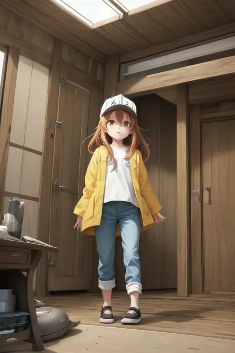 <lora:platelet:0.7> platelet \(hataraku saibou\),  pants
The soft lighting and detailed surroundings create an immersive environment where imagination runs wild