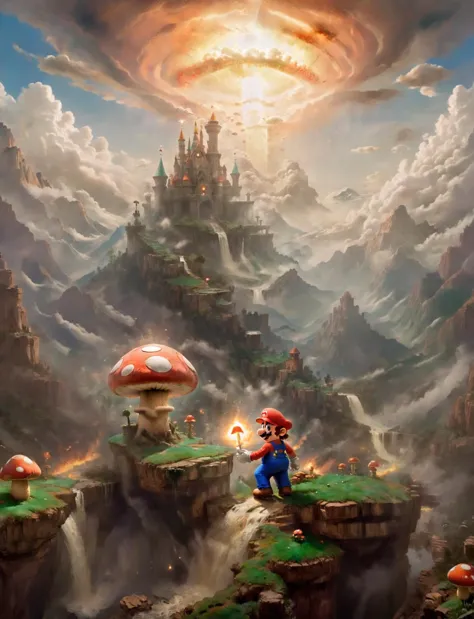 mario bros mushroom land by on devite