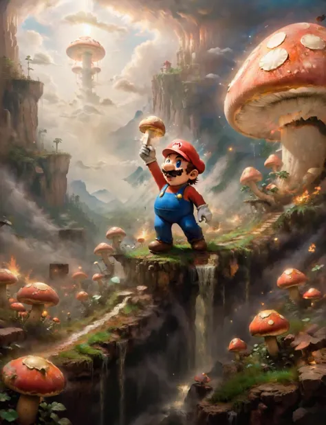 mario bros mushroom land by on devite