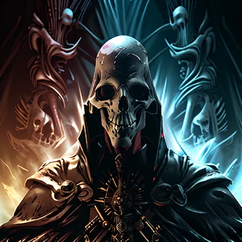 DarkFantasy digital art graphic novel by UdonCrew  bioluminescent lich <lora:1651758653905247290:0.51> Skulls rule (ÃâÃ) <lo...