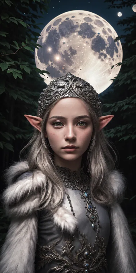 50mm lens
aperture opening of f/4.0
1 girl, beautiful elven maiden:1, silver elven armor:0.8, shoulder portrait, Night, Forest:0...