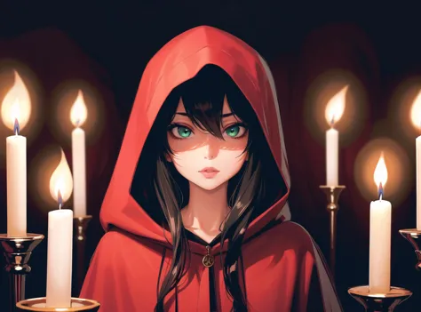 black background, (candles), cinematic composition, (masterpiece), 8k break,
1girl, (detailed pupil, beautiful eyes, detailed ey...