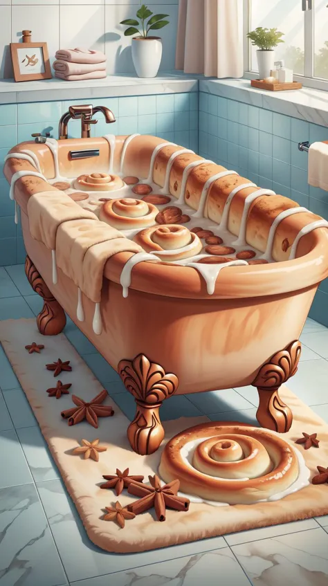 <lora:CinnamonBunStyle:1.0>CinnamonBunStyle Bath mat, (Masterpiece:1.3) (best quality:1.2) (high quality:1.1)
