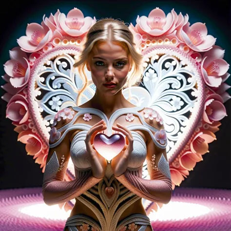 ((Cameron Diaz))gives you a fractal crystal heart, wears a dress made of  <lora:DonMS4kur4XL:0.8> DonMS4kur4XL, sakura, sakura b...
