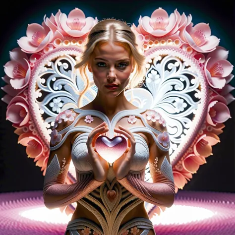 ((Cameron Diaz))gives you a fractal crystal heart, wears a dress made of  <lora:DonMS4kur4XL:0.8> DonMS4kur4XL, sakura, sakura blossoms, perfect hands holding crystal heart, circular motions to bend time and space,  ethereal light. Medium shot, extremely detailed, intricate fractal details <lora:DetailedEyes_V3:0.8>. BREAK Fractal gilded crystal heart, made of petals, <lora:RosePetals:0.6> .  In the background pearlescent gradients. <lora:add-detail-xl:0.6>