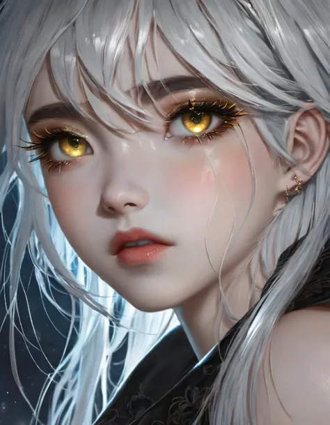 ผลงานชิ้นเอก, คุณภาพดีที่สุด, (1สาว), artgerm
ดวงตาที่สวยงามและละเอียดอ่อน, น้ำตา, ร้องไห้, ความกลัว, มองไปที่ผู้ดู, ร่างกายส่วนบน, ผมขาว, ดวงตาสีเหลือง, อาย, แคทเกิร์ล, 
ตอนกลางคืน, แสงจันทร์, 
รายละเอียดมาก, ความละเอียดสูง, คม, คม image, 4k, 8ก