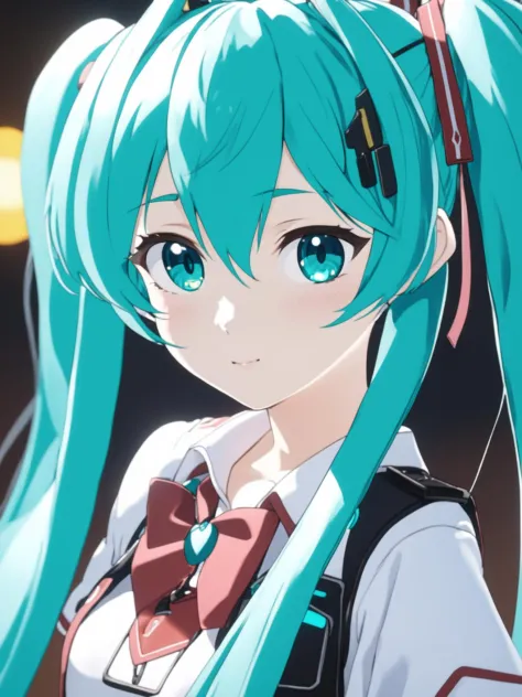 beautiful age 18 girl, (anime screencap), aqua hair, hatsune miku, twin tails, sexy, beautiful,  dslr, 8k, 4k, natural skin, textured skin, pixiv, depth of field, cinematic compotision, best lighting, cowboy shot