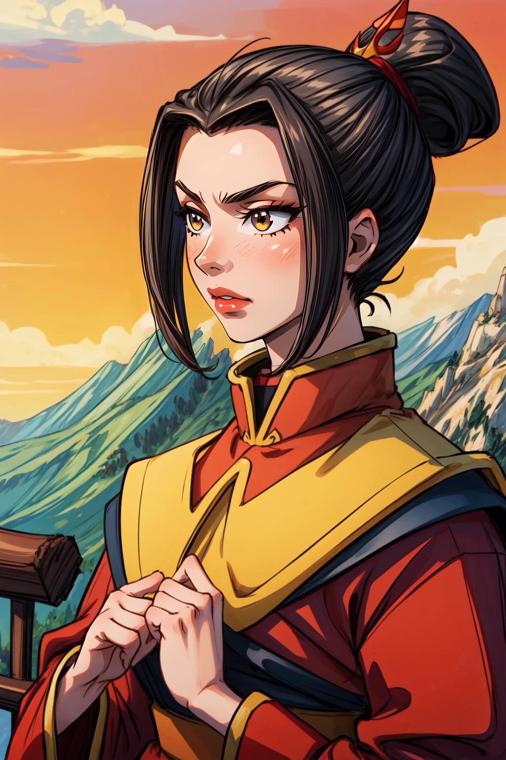 (Obra maestra, mejor calidad),  detalles intrincados,
 Azula, 1 chica, solo,  