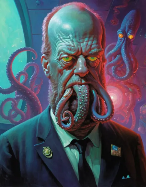 Portrait of Zoidberg with tentacle as a Starfleet office (by Paul Lehr) <lora:FILM_PHOTOGRAPHY_STYLE:0.7> <lora:bl4ckl1ghtxl:0.5...