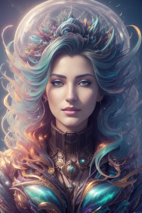 modelshoot style, (extremely detailed CG unity 8k wallpaper), Chaotic storm of liquid smoke in the head, stylized beauty full - length abstract portrait, by petros afshar, ross tran, tom whalen, peter mohrbacher, artgerm, shattered glass, bubbly underwater scenery, radiant light