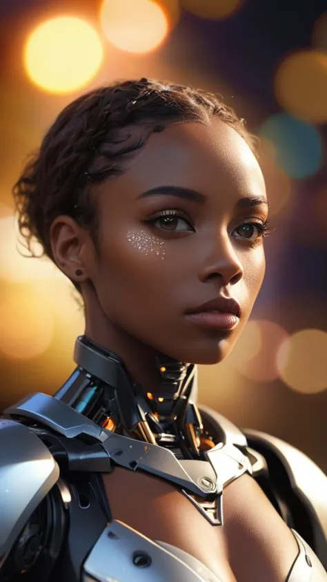 a woman in a futuristic suit with a futuristic face