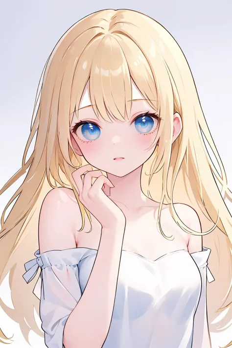 anime girl with long blonde hair and blue eyes