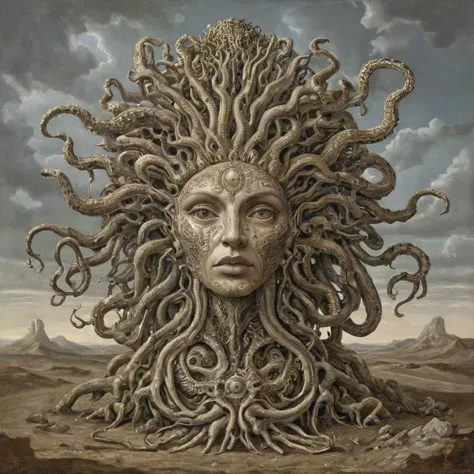 ((surreal)), detailed gorgon