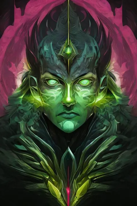 a digital painting of a male elf with glowing eyes