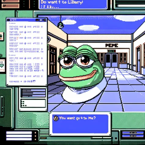 a screenshot of a computer screen with a frog on it