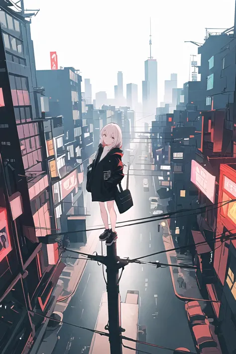 (best quality, masterpiece, highres),1girl,solo,asymmetrical hair,city,cityscape,cyberpunk,full body,looking at viewer,
<lora:on...