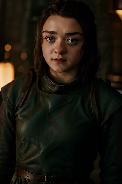A highly detailed cute photograph of 20MWAS23 as Arya Stark little girl, game of thrones, cinematic lighting, cinematic depth of...