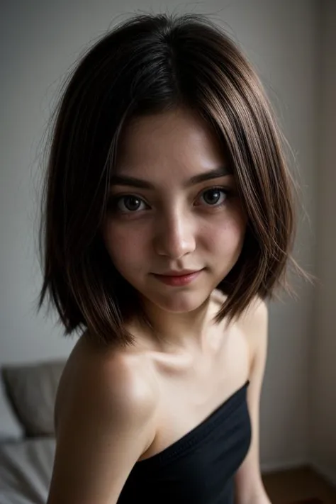 (a happy 23 years old woman (miiimooon-250:1.00)) (with extremely detailed skin and round eyes with extremely detailed pupils an...