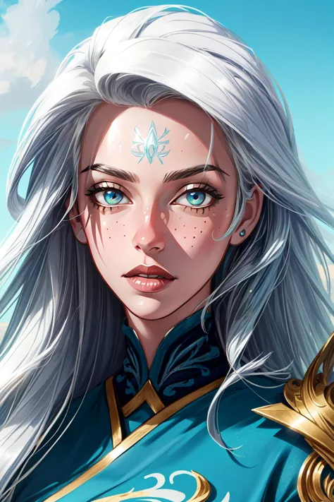 (masterpiece, best quality), intricate details, ((realistic)), (hyperrealism:1.2), (fractal art:1.2), 
1girl,     <lora:Winterblessed_Diana:0.8> winterblessed diana, dress, pauldrons, long hair, white hair, forehead mark,
 (perfect face:1.3),  extreme detailed eyes, colorful, highest detailed, 
 vibrant colors, high contrast,
<lora:add_detail:1>, (8K UHD:1.2), (photorealistic:1.2),
 <lora:kim_possible_offset:0.8>