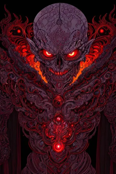 An illustration of an undead shade with red aura, masterpiece, best quality, ((intricate details)), hdr, ((intricate details, hy...
