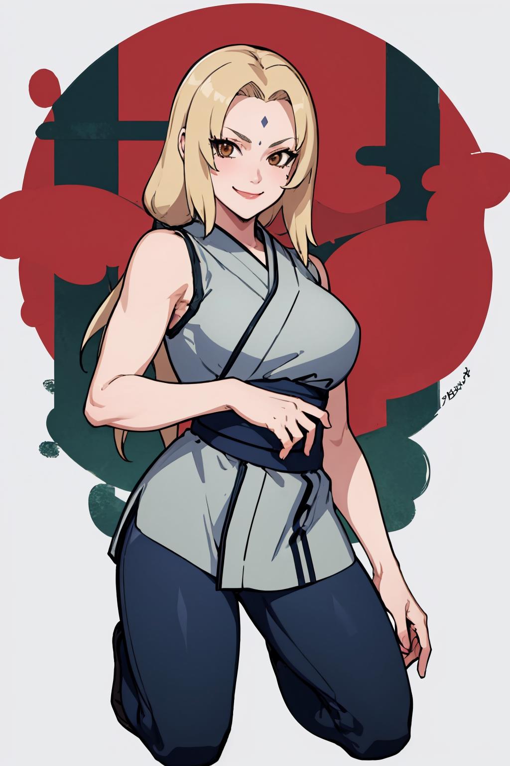 Tsunade, naked breasts, big breasts, blond hair, Hokage, hot Springs -  SeaArt AI