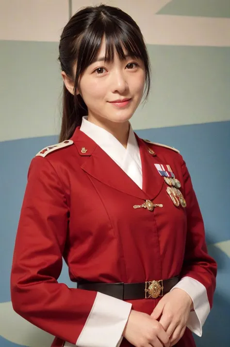 realistic,beautiful asian female,military uniform, smile,80's   <lora:xujiao3:0.5>