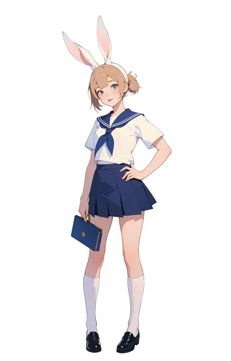 anime character of a girl in a school uniform with a briefcase