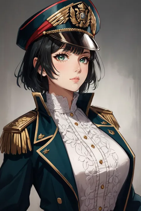 (masterpiece, best quality), intricate details, 
(1girl), solo,  <lora:fubuki-v2:0.8>large breasts, green eyes, black hair,portr...