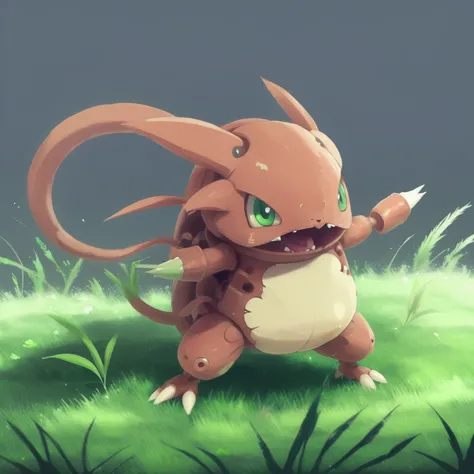 digital painting,rusty chonkwoozle, Grass/Fighting type<lora:EnvyMonXL01:1>