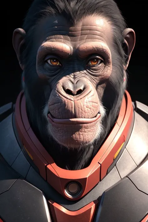 a close up of a monkey in a suit with a collar